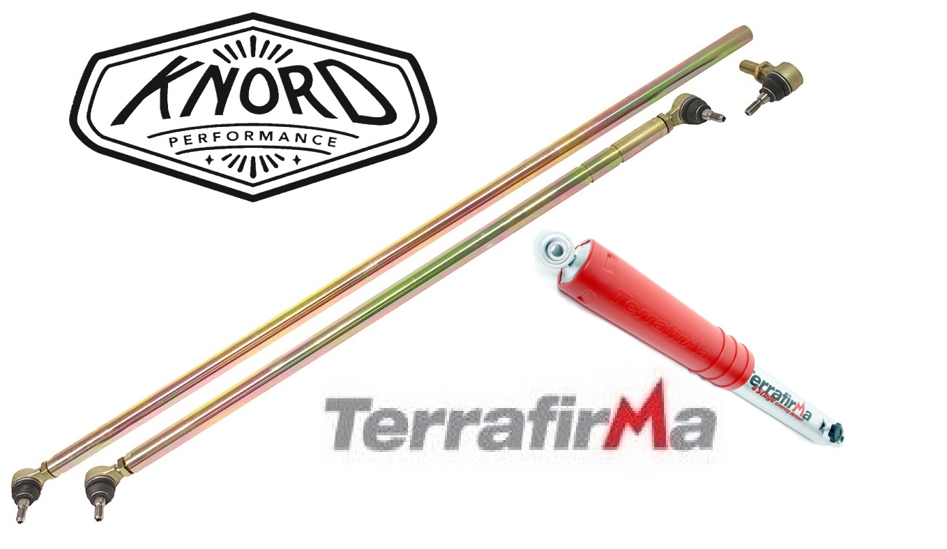 TERRAFIRMA HEAVY DUTY STEERING ARMS AND 4 STAGE ADJUSTABLE STEERING DAMPER FOR DISCOVERY 2