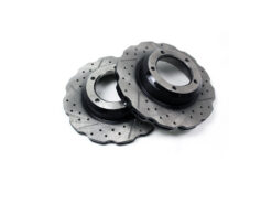 TERRAFIRMA FRONT DRILLED AND GROOVED VENTED WAVY DISCS FOR DEFENDER