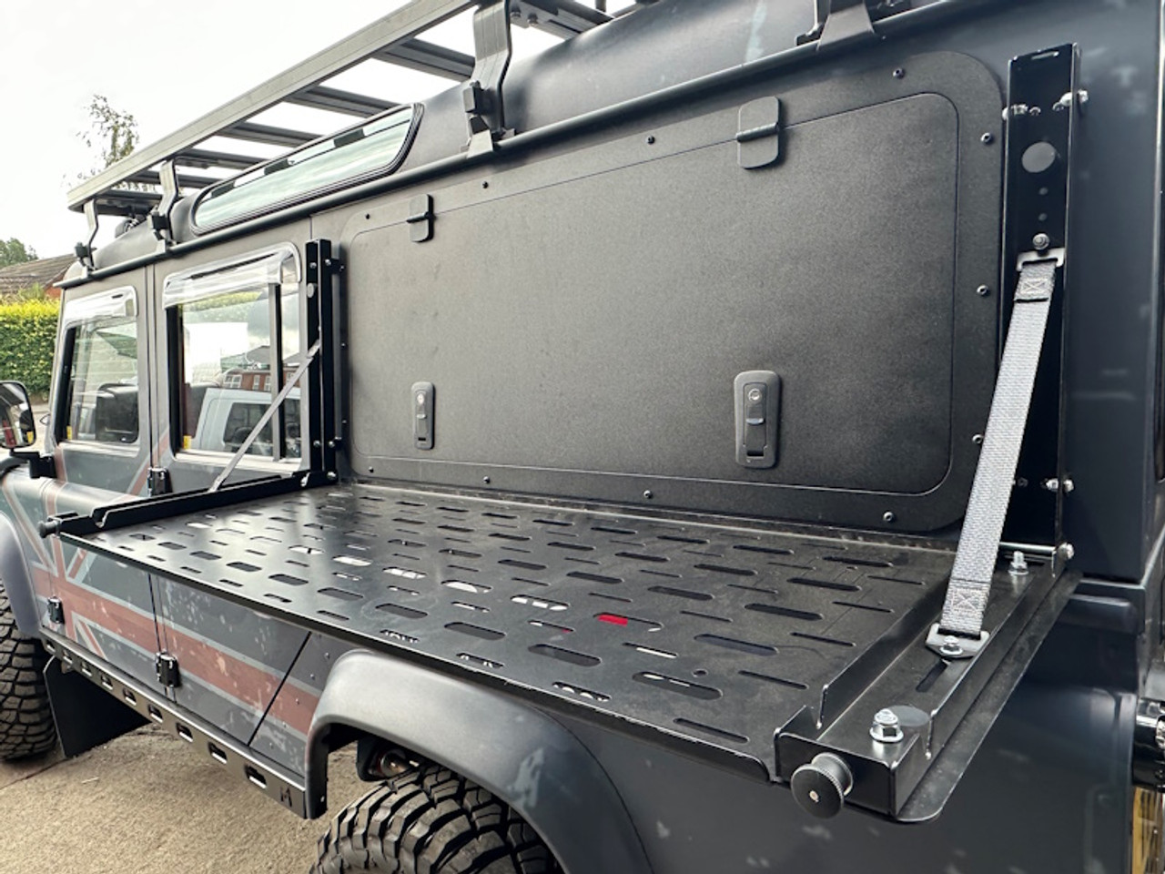 TERRAFIRMA EXTERIOR FOLD DOWN SHELF FOR DEFENDER WITH OR WITHOUT WINDOWS