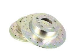 DRILLED AND GROOVED SOLID REAR BRAKE DISCS FOR DEFENDER 90