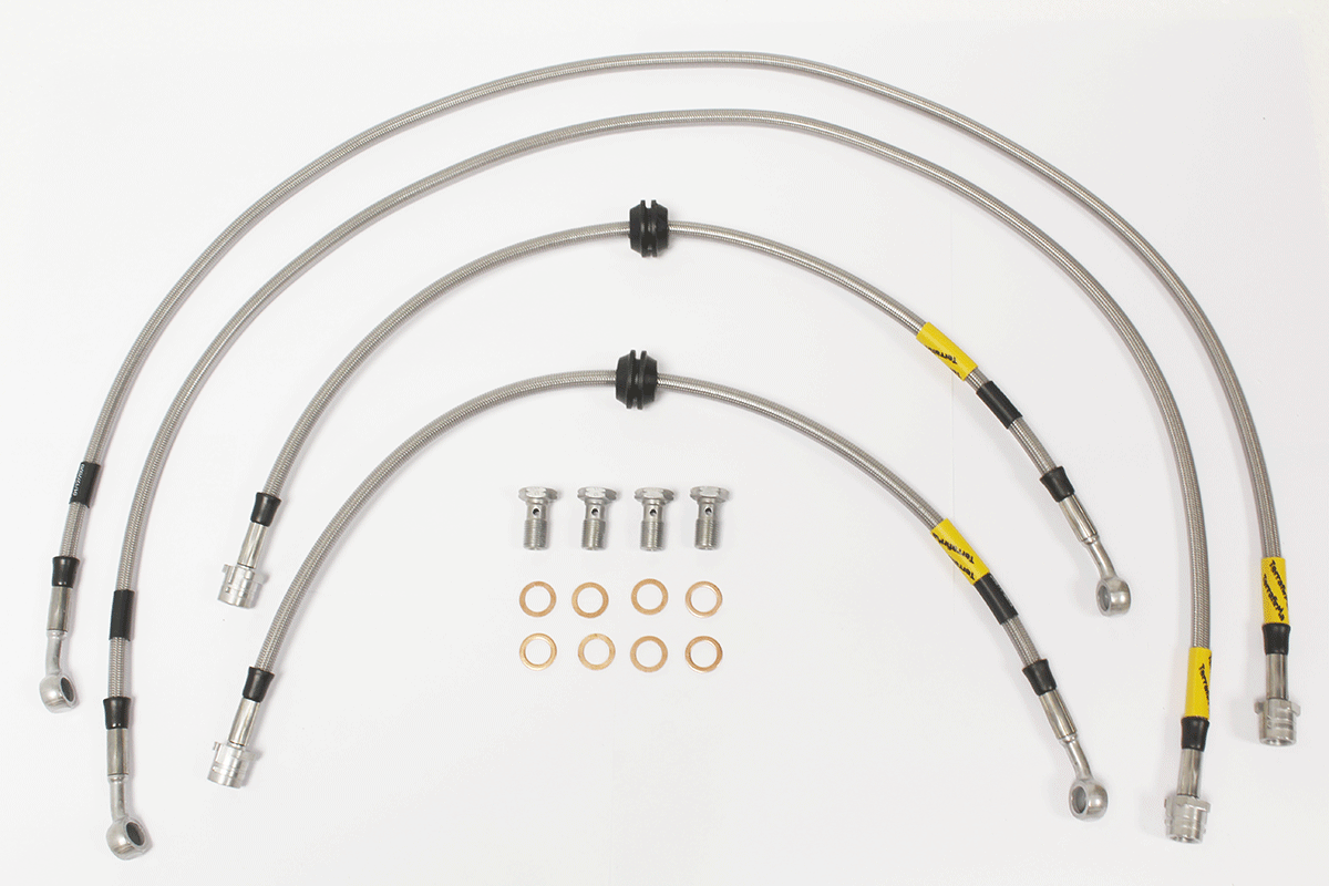 STANDARD LENGTH GOODRIDGE STAINLESS STEEL BRAKE HOSE KIT FOR RANGE ROVER L322