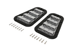 XS WING TOP AIR INTAKE VENT PAIR BLACK WITH SILVER MESH FOR DEFENDER