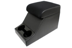 BLACK MESH CHUBBY CUBBY BOX WITH EXTRA PADDED LID AND CUP HOLDERS FOR DEFENDER