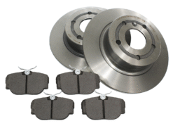SOLID REAR BRAKE DISCS PAIR WITH PADS FOR DISCOVERY 2