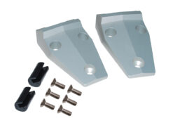 SILVER ALUMINIUM BONNET HINGE KIT FOR DEFENDER  