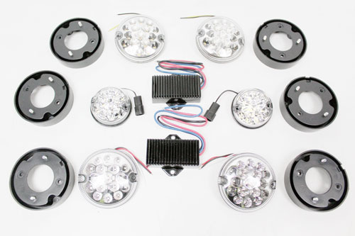 95mm NAS STYLE CLEAR LED REAR LIGHT UPGRADE KIT FOR DEFENDER