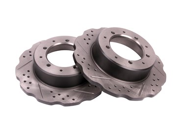 Terrafirma Rear Drilled And Grooved Wavy Discs For Defender 90
