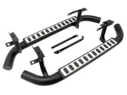 Terrafirma Fire and Ice style Side Steps In Silver For Defender 90 2003 Onwards LR008379