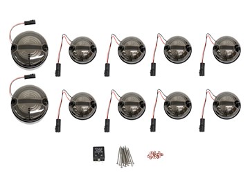 Halo & Bar LED Complete Smoked Light Kit For Defender -73mm Kit with 95mm Fog / Reverse - TF31037