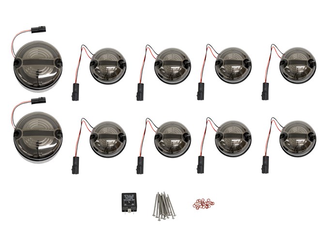 Halo & Bar LED Complete Smoked Light Kit For Defender -73mm Kit with 95mm Fog / Reverse - TF31037 - Image 3