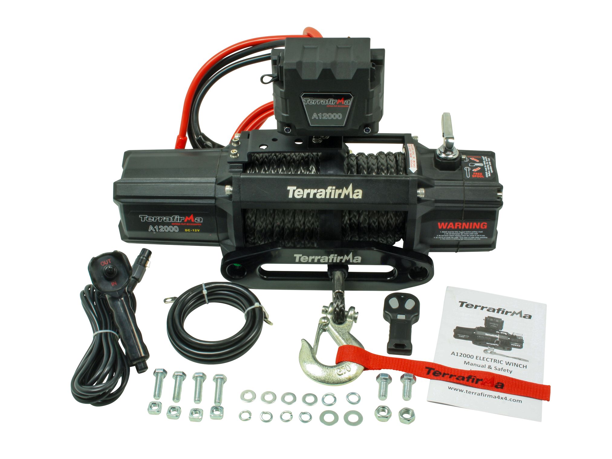TERRAFIRMA A12000 12v ELECTRIC WINCH 12000lb WITH SYNTHETIC ROPE TF3301 - Image 2