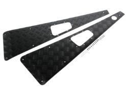 Terrafirma Black Chequer Plate Wing Top Protectors For Defender Left Hand Aerial Hole TF8226