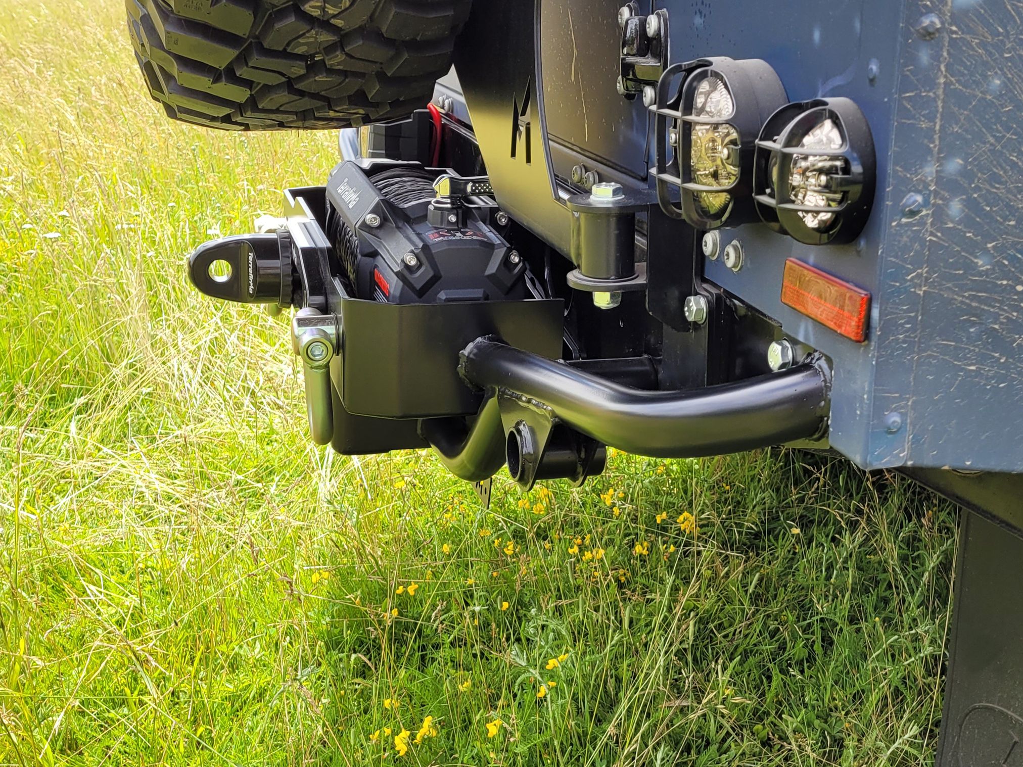 TERRAFIRMA REAR WINCH BUMPER FOR DEFENDER NAS STYLE STEP WITH WINCH TRAY - Image 2